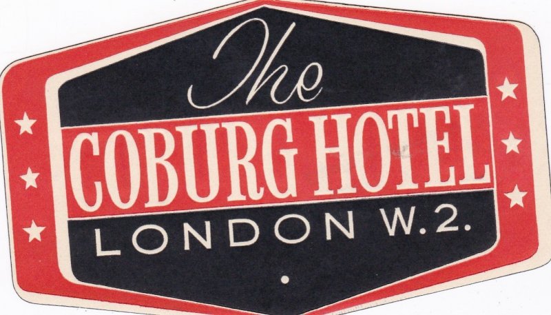 England London Coburg Hotel Hotel Vintage Luggage Label sk3483