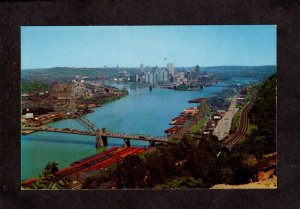 PA View City & Bridge Pittsburgh Pittsburg Pennsylvania Postcard Penn