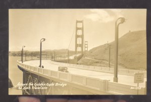 RPPC GOLDEN GATE BRIDGE SAN FRANCISCO CAL. OLD CARS VINTAGE REAL PHOTO POSTCARD