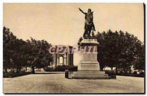 Postcard Old Garden Montpellier Peyrou Statue of Louis XIV and chateau d & # ...