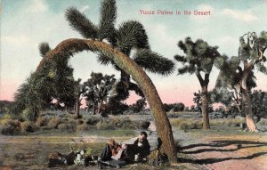 Desert Scene  MAN Under YUCCA PALM TREE  Vagabond~Hobo ca1910's Vintage Postcard