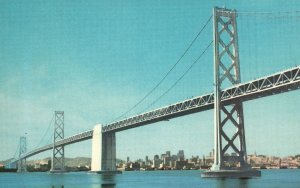 Vintage Postcard San Francisco-Oakland Gigantic Double-Deck Bridge California CA