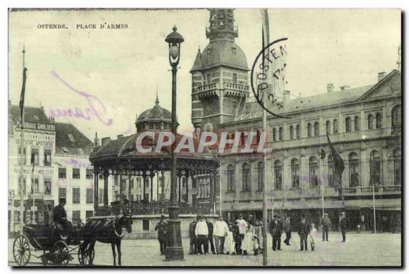 Old Postcard Ostend Place D Armes