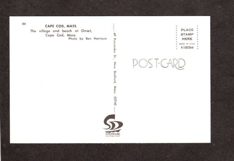 MA Village Beach Onset Cape Cod Mass Massachusetts Postcard PC Harbor