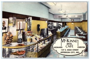 Jefferson City Missouri MO Postcard McKinney Bros. Cafe Leonard Chester c1940