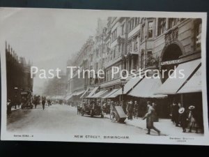 BIRMINGHAM New Street Shows Very Chauffeur Driven Car & MIDLAND ARCADE c1907 RP