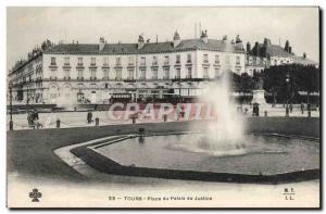 Postcard Old Tours Place Du Palais De Justice Tram