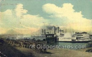 Levee, St Louis MO USA Ferry Boats, Ship 1915 postal used 1915