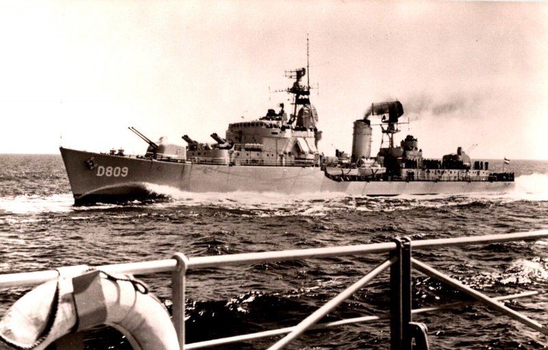 Battleship Hr. Ms. Zeeland Vintage RPPC 09.83