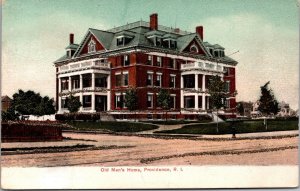 Glitter Postcard Old Men's Home in Providence, Rhode Island~139494