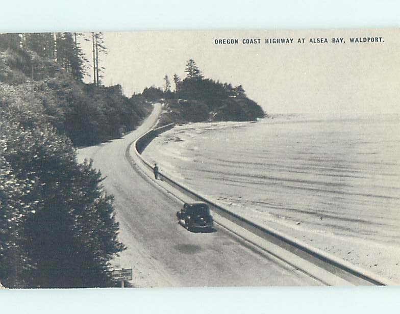 1940's OREGON COAST HIGHWAY Waldport - Near Newport & Yachats Oregon OR AD6489