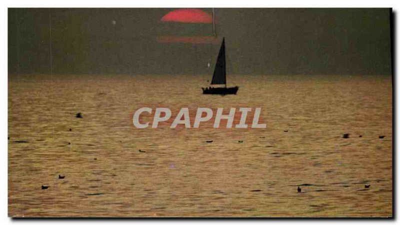 Modern Postcard Deauville Sunset Sea