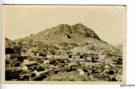 Tonopah NV Town Aerial View  RPPC Postcard