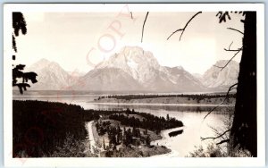 c1930s Grand Teton National Park, WY RPPC Mt Moran Signal Hill Real Photo A120