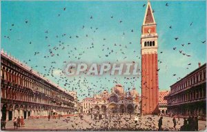 Modern Postcard Venezia St. Mark's Square Pigeons Volee