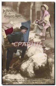 Old Postcard Militaria Alpine hunters dream of the Alpine hunter Lorraine