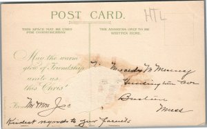 CHRISTMAS HOLD TO LIGHT ANTIQUE POSTCARD w/ SNOWMAN