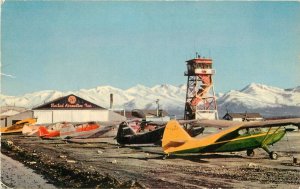 Postcard Alaska Anchorage Merrill Field 1950s Aircraft Crocker Wells 23-2424