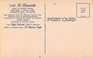 Oklahoma City Oklahoma Cafe El Charrito Dining Room Vintage Postcard AA15744