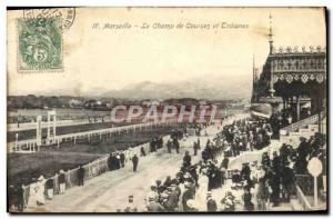 Old Postcard Horse Riding Equestrian Marseille racecourse and grandstand