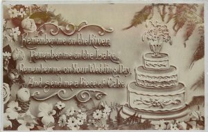 c1910 Remember me saying Wedding Cake Taylor's Rotograph Postcard 25-10569