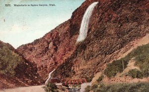 1926 Waterfalls Ogden Canyon Utah Overflow of a Flume Utah Vintage Postcard