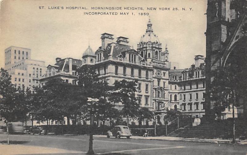 Hospitals Post Card St Luke's Hospital Morningside Heights, New York, US...