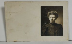 Rppc Victorian Woman Minnie Of Wahoo Nebraska Portrait Real Photo Postcard N18