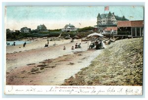 1905 Guests Sitting At The Jocelyn and Beach Prouts Neck, Maine ME Postcard