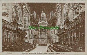 London Postcard - Interior of St Paul's Cathedral, Choir & Reredos   RS27514