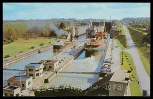 Steamers in Twin Flight Locks - Welland Ship Canal