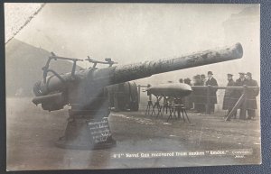 Mint England Real Picture Postcard 4’1” Naval Gun Recovered From Sunken Emdem