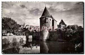 Old Postcard Fougeres Entree du Chateau and the pond Couarde