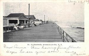 Arverne-by-the-Sea New York bird's eye view boardwalk visitors antique pc Y9327