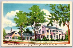 Alexandria Virginia~Old Club Teahouse Bldg Exterior View~Vintage Linen Postcard