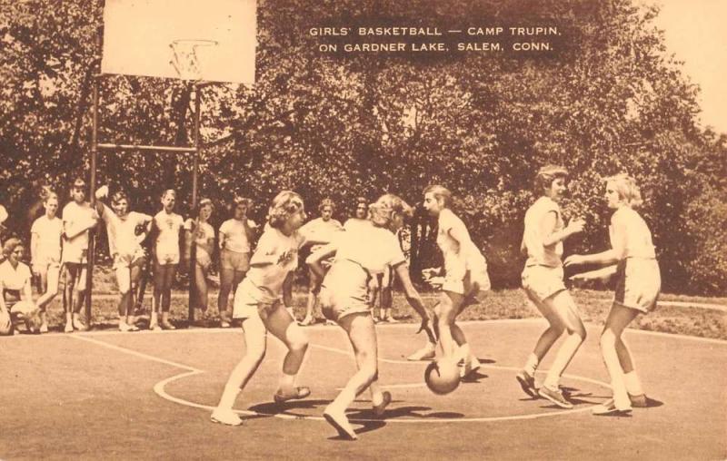 Salem Connecticut Gardner Lake Girls Basketball Antique Postcard K20334