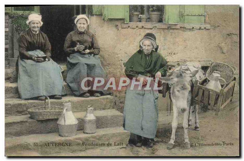 Old Postcard Auvergne Vendors TOP milk