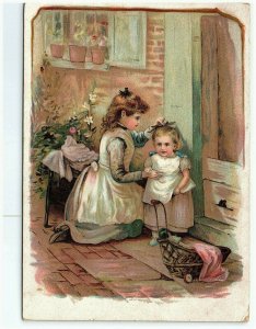 1870s-80s Malena Card Trade Victorian Pa Quack Medicine Children Height Basket  