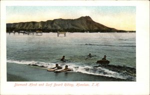 Honolulu Hawaii TH HI Surf Board Surfboard Surfing c1910 Vintage Postcard