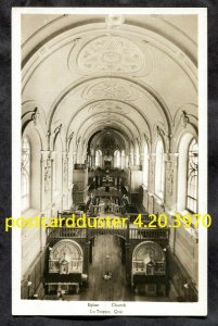 dc177 - LA TRAPPE Quebec Oka 1940s Church Interior Real Photo Postcard