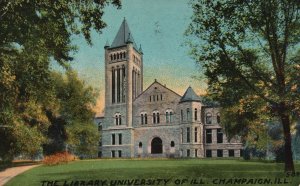 Vintage Postcard 1911 The Library Building University Of Illinois Champaign ILL