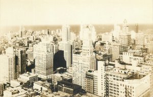 United States Chicago Illinois an early view of Chicago`s Skyscrapers real photo