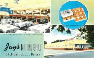 Dallas Texas Jay's Marine Grill interior Entrance Postcard Stellmacher 21-263