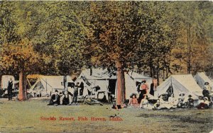 G53/ Fish Haven Idaho Postcard c1910 Stock's Resort Camp 2