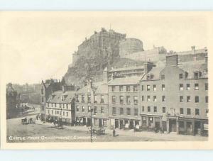 Divided-Back CASTLE FROM GRASSMARKET Edinburgh Scotland Uk hn6349