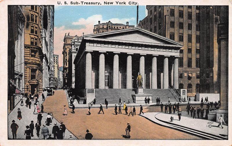 U.S. Sub-Treasury, New York City, N.Y.,  Early Postcard, Unused