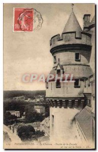 Old Postcard Pierrefonds Chateau Part of Facade overlooking the station