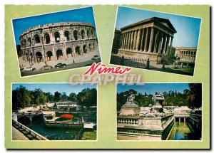 Postcard Modern Arenes Nimes Maison Carree Fountain Gardens Roman Baths