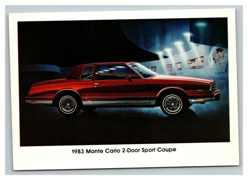 Vintage 1983 Advertising Postcard Chevrolet Monte Carlo 2 -Door Sport Coupe