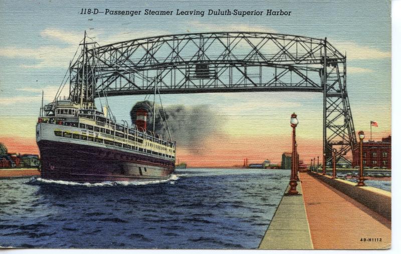 US    PC489  PASSENGER SHIP LEAVING DULUTH-SUPERIOR HARBOR